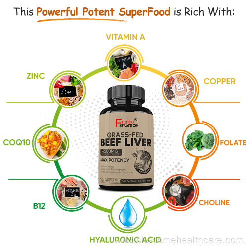 Grass Fed Promotes healthy heart Beef Liver Capsules